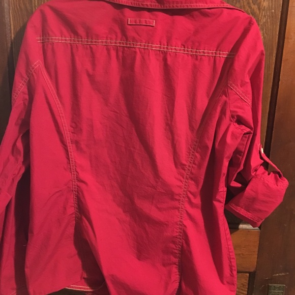 Red Tommy Hilfiger button down shirt, large - Picture 5 of 5